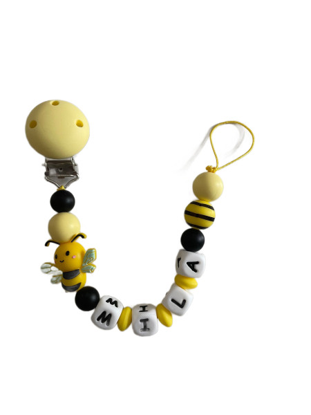 Nuggikette „Mila“ – Gelb-Schwarz mit Biene